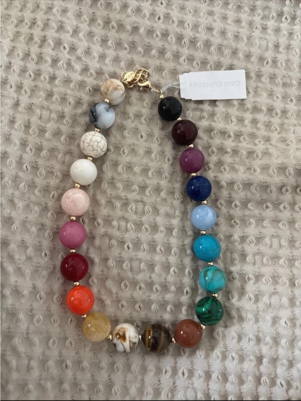 Lola Necklace Colorful Gemstone Ball Necklace with Gold Accents